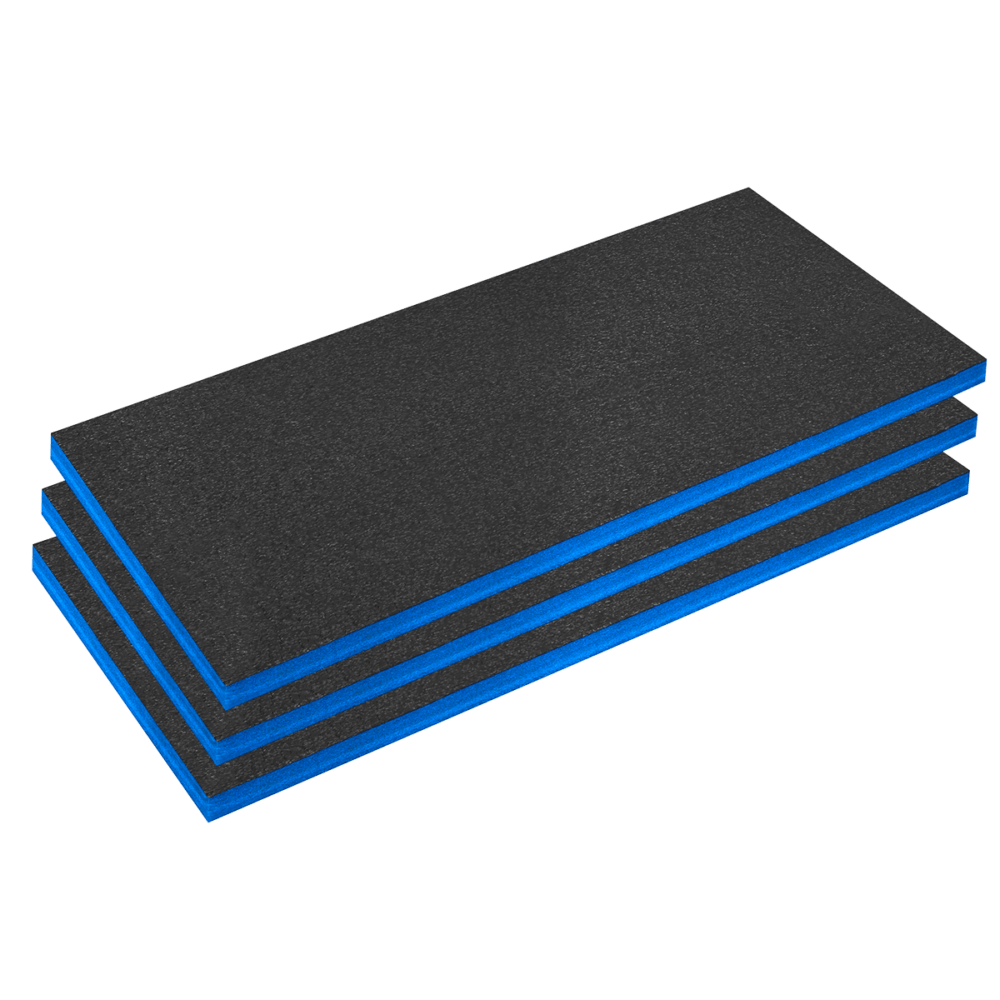 Sealey SFPK50B | Easy Peel Shadow Foam® 1200 x 550 x 50mm, Blue/Black – Pack of 3