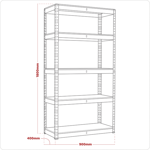 Sealey AP6350 | Racking Unit with 5 Shelves 350kg Capacity Per Level