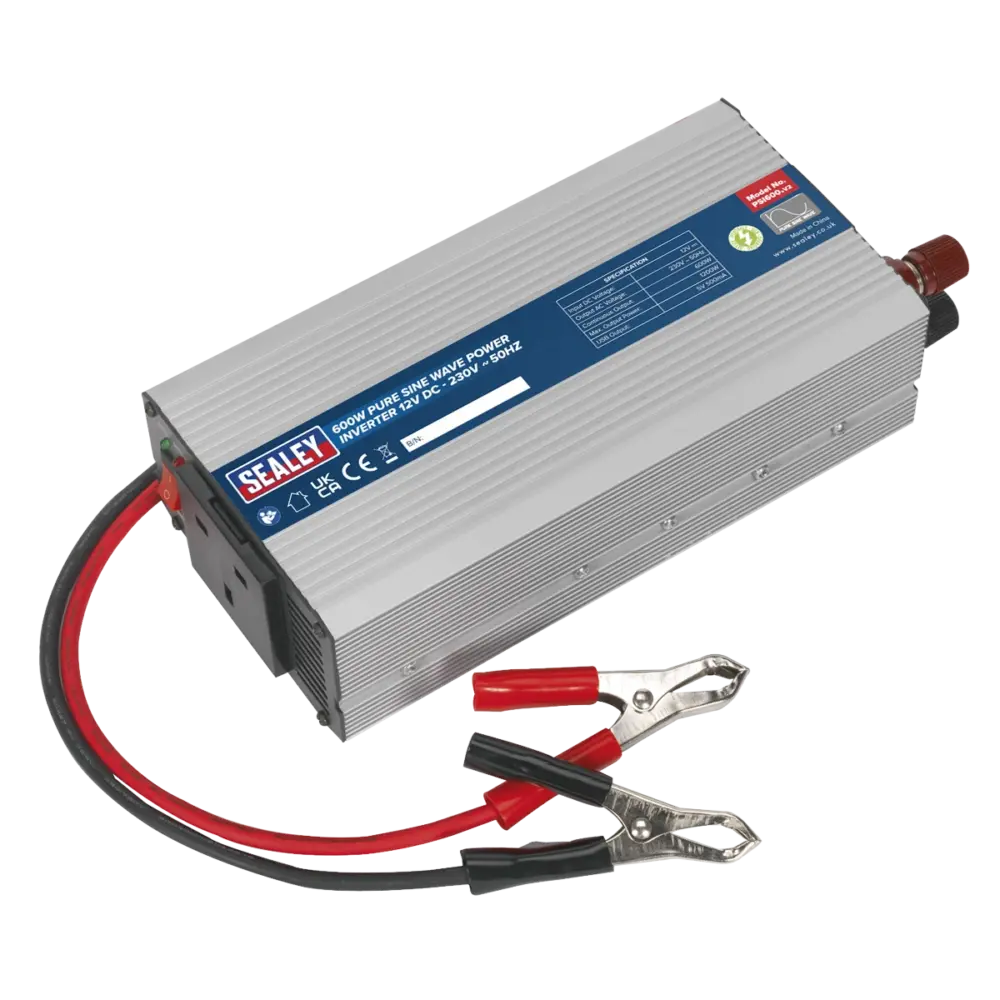Sealey PSI600 ⏐ Pure Sine Wave Power Inverter 600W 12V