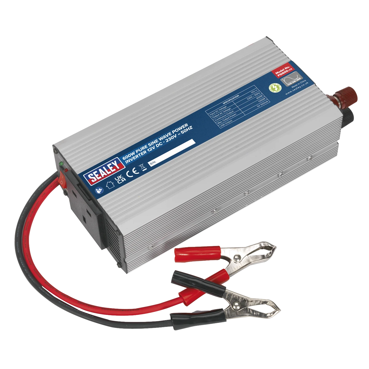 Sealey PSI600 ⏐ Pure Sine Wave Power Inverter 600W 12V