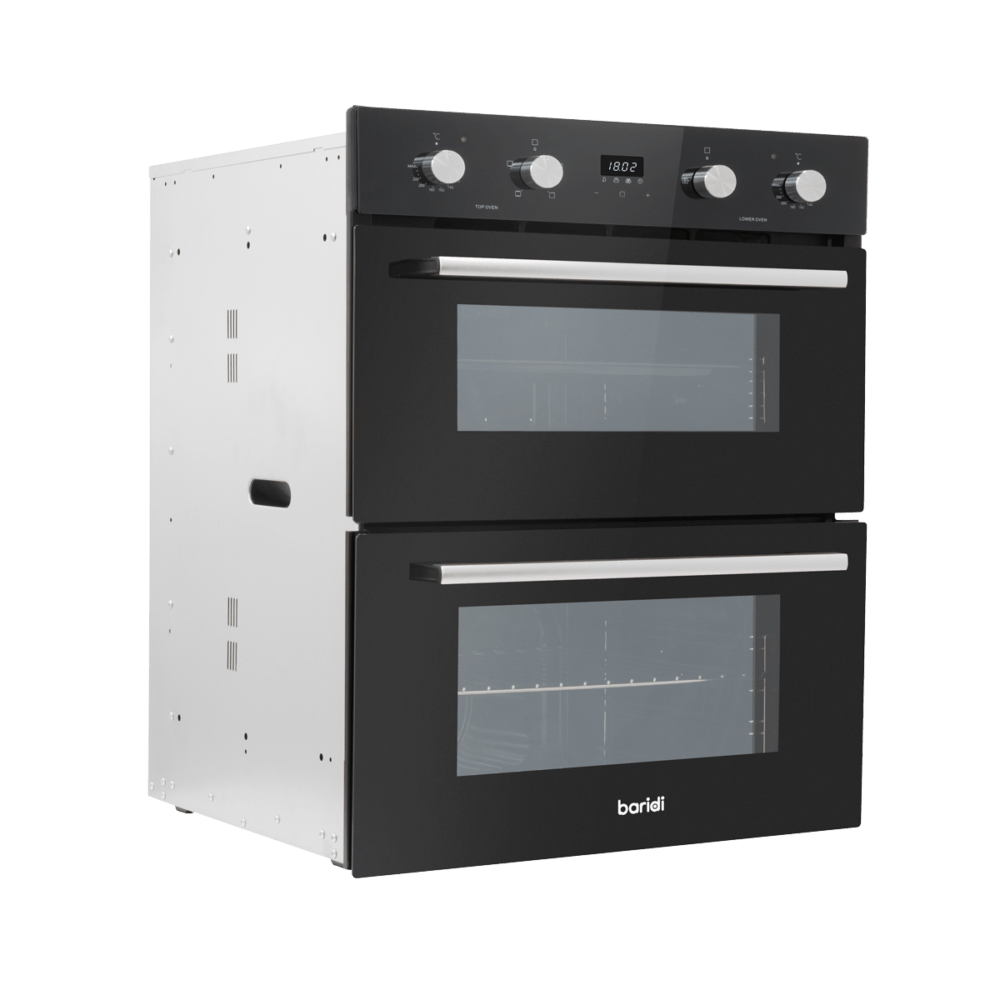Sealey DH278 | Baridi 72cm Built Under Double Oven, 74L Capacity, Energy Rating A – Black