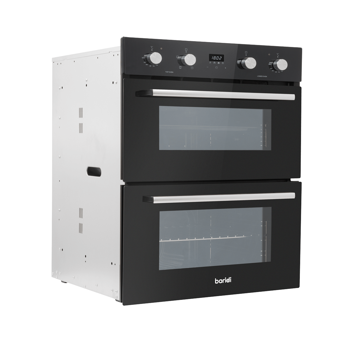 Sealey DH278 | Baridi 72cm Built Under Double Oven, 74L Capacity, Energy Rating A – Black