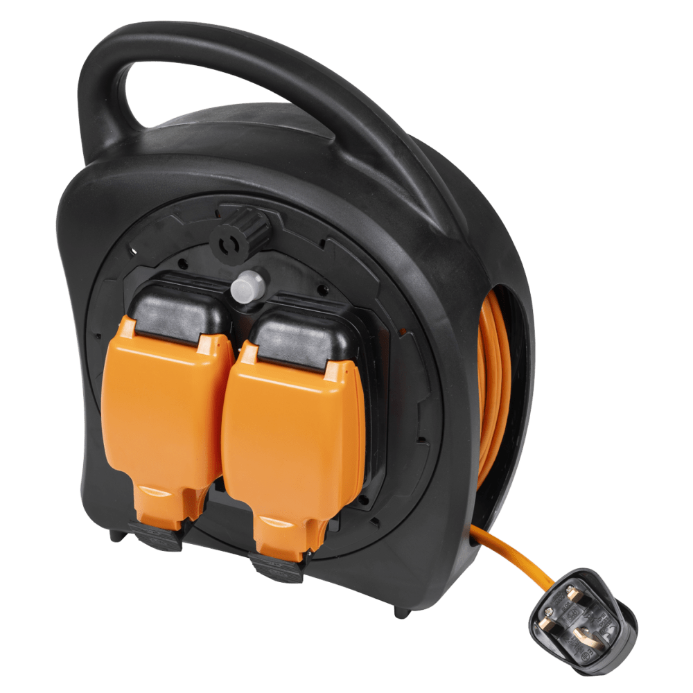 Sealey GCR20 | 20m Weatherproof Extension Reel with Thermal Trip 2 x 230V