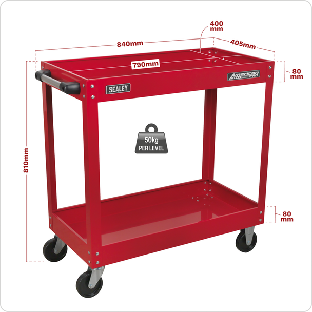 Sealey CX105 │ American PRO® Heavy-Duty Workshop Trolley 2-Level