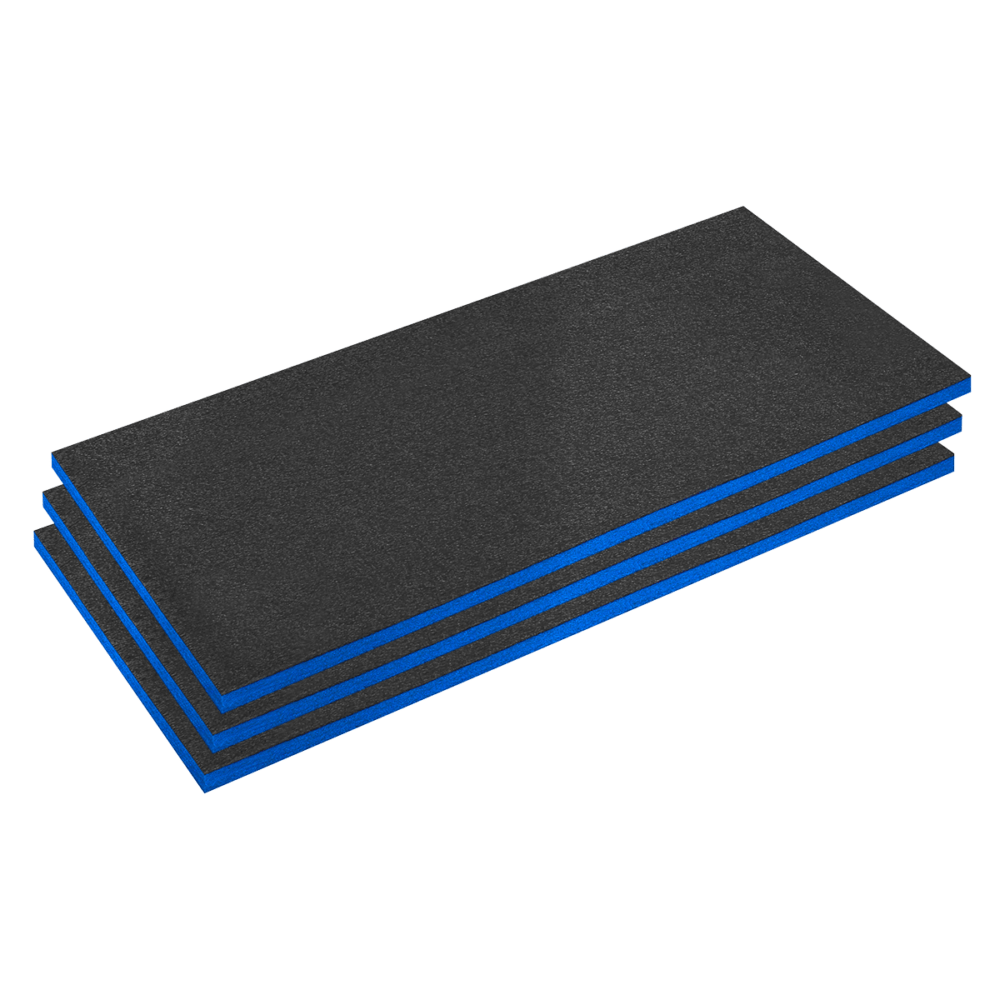 Sealey SFPK30B | Easy Peel Shadow Foam® 1200 x 550 x 30mm, Blue/Black – Pack of 3